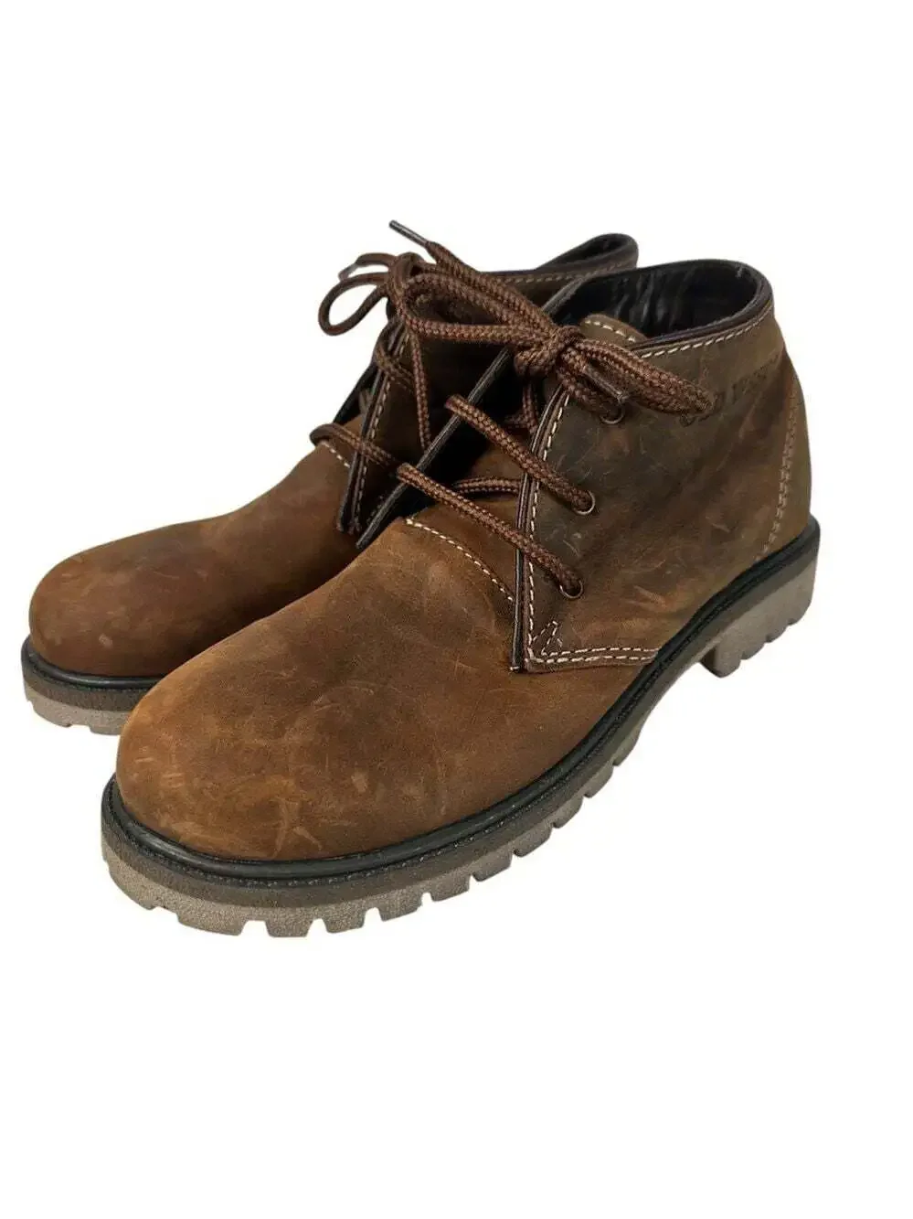 NWT Old West Boots Big Kids Size 4.5D Brown Leather Rough Outdoors Rugged